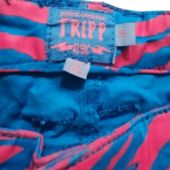 Tripp NYC Pink and Blue Zebra Skinny Jeans - Picture 4 of 6